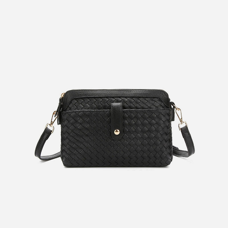 Multifunctional Underarm Handbag For Women Woven Leather Crossbody Bag
