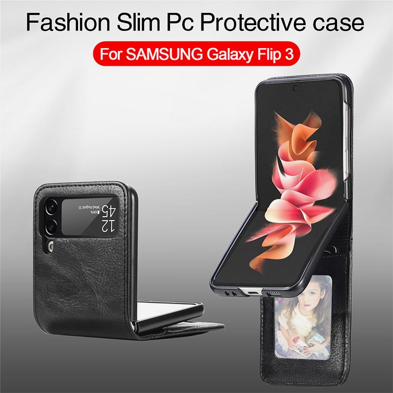 Samsung Galaxy Z Flip& Z Flip 3/4/5/6 Phone Case Leather Phone Bag with Multi-Slot