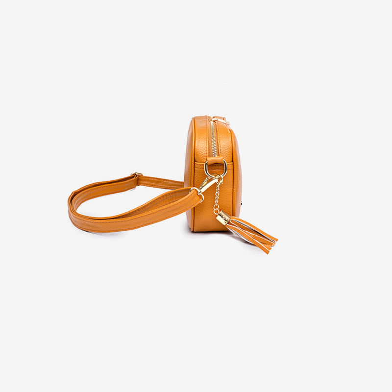 Crossbody Bag For Women Tassel Solid Color Casual Leather Bag