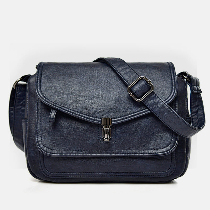 Vintage Waterproof Large Capacity Crossbody Bag - Blue - image 20