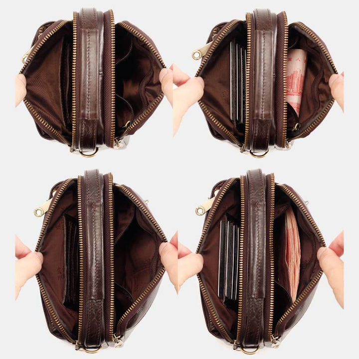 Multifunctional Leather Phone Bag Waist Bag Crossbody Bag