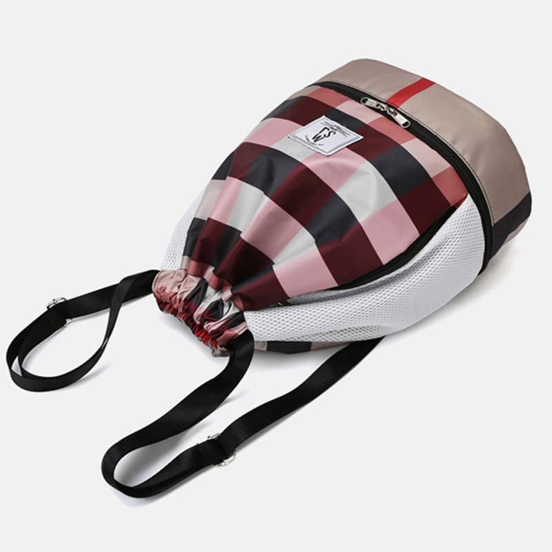 Waterproof Drawstring Backpack Sport Sack Mini Travel Daypack with Shoe Compartment