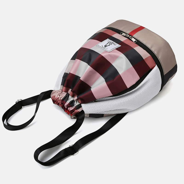 Waterproof Drawstring Backpack Sport Sack Mini Travel Daypack with Shoe Compartment