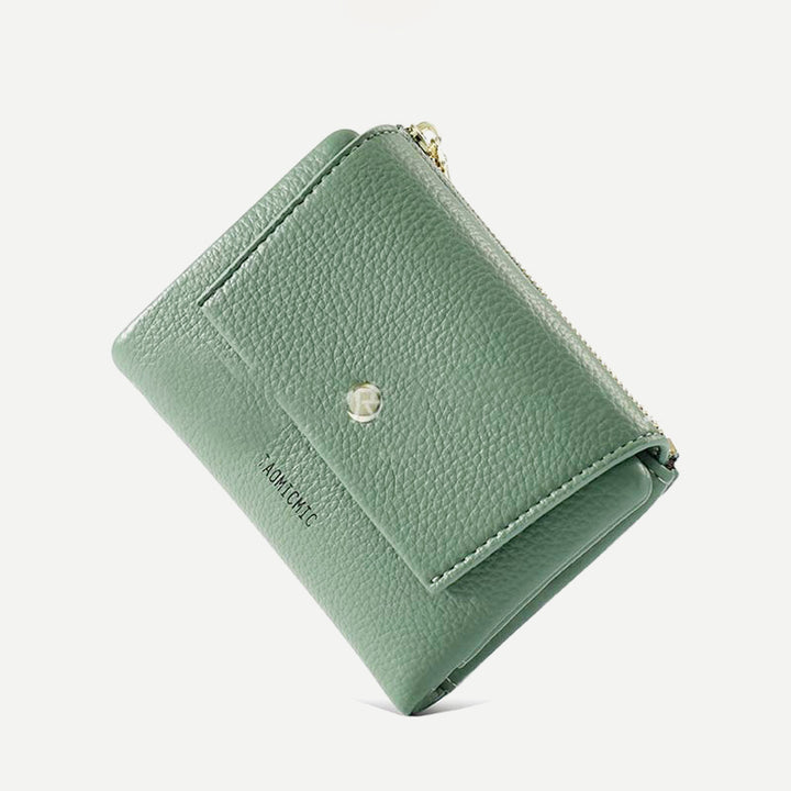 Mini Women Purse PU Bifold Short Wallet with MultIple Card Slots