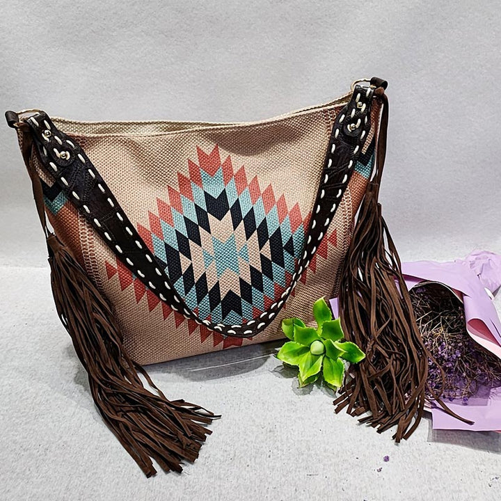 Women Tote Bag Fashion Bohemian Tassel Shoulder Bag Vintage Boho Handbags