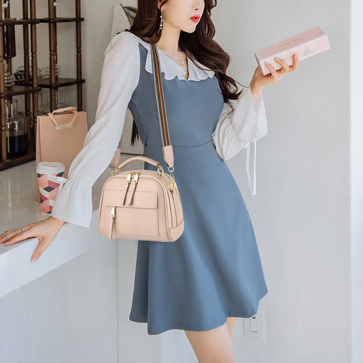 Vegan Leather Purse For Women Classic Top-Handle Bag