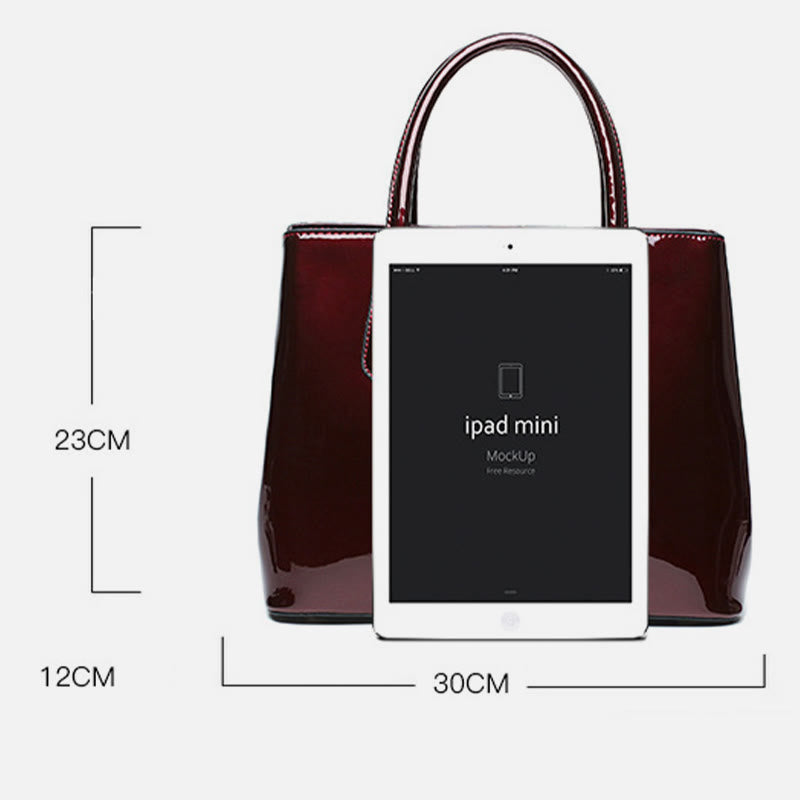 Retro mirror shiny leather Bucket Bag Women Crossbody handbag - image 14