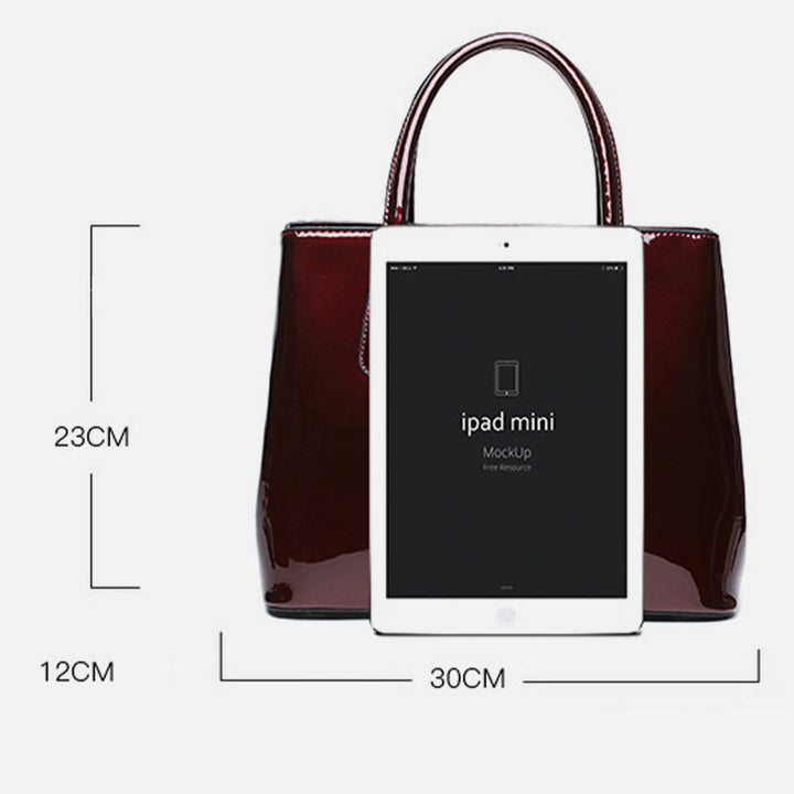 Retro mirror shiny leather Bucket Bag Women Crossbody handbag