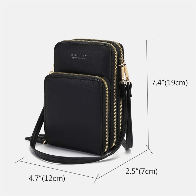 Multi-Compartment Phone Purse With Clear Window