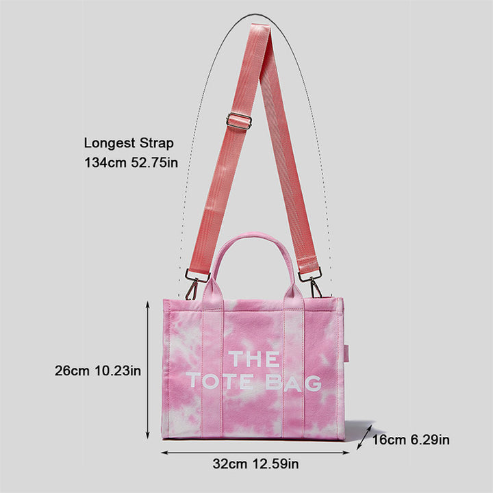 Women Satchel Top Handle Shoulder Purse Tie-dye Tote Crossbody Bag