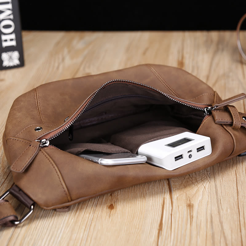 Retro Sling Bag For Men Riding Lightweight Crossbody Chest Daypack