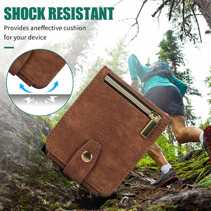 Phone Case For Samsung Z Flip 4 Card Zipper Protective Flip Cover