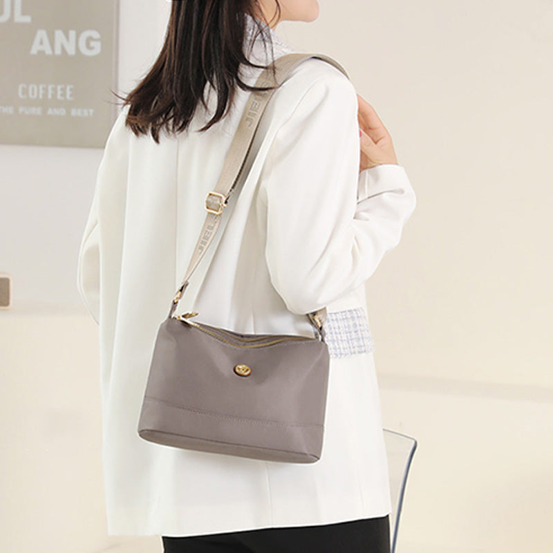 Triple Zip Small Crossbody Bag Lightweight Waterproof Nylon Shoulder Purses Handbags