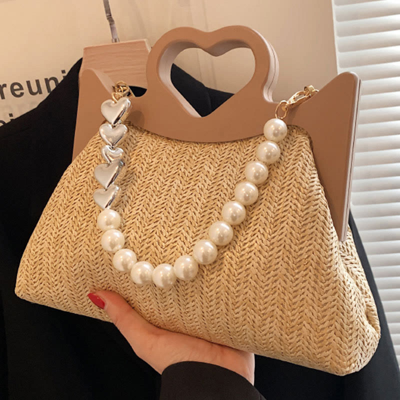 Handbag For Women Large Capacity Pearl Chain Crossbody Shoulder Bag