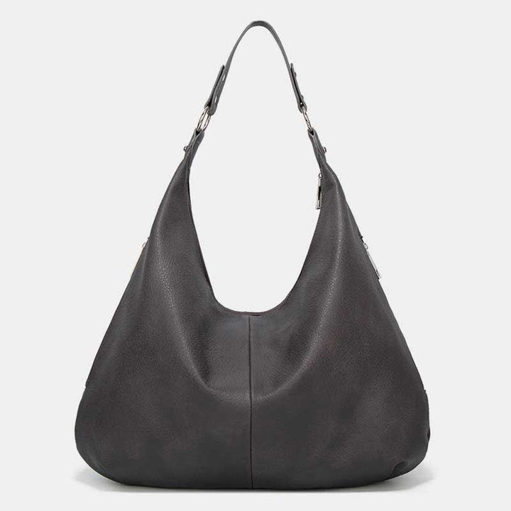 Large Soft Leather Hobo Bag Handbag Tote Everyday Purse for Women - DimGray - image 18
