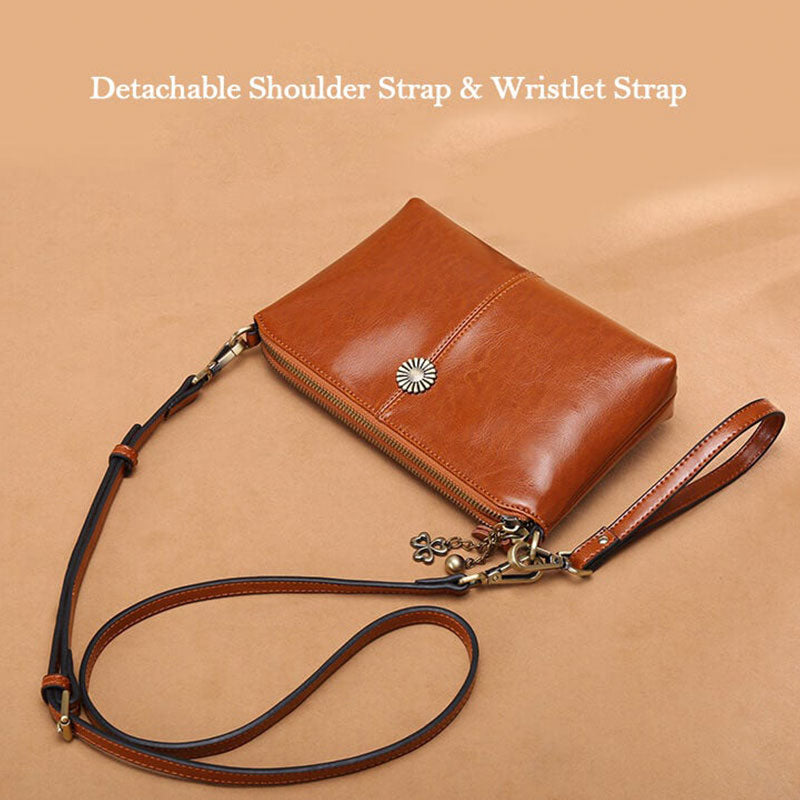 Multi-pocket Leather Clutch Bag Women's Crossbody Bag Phone Bag Mini Purse