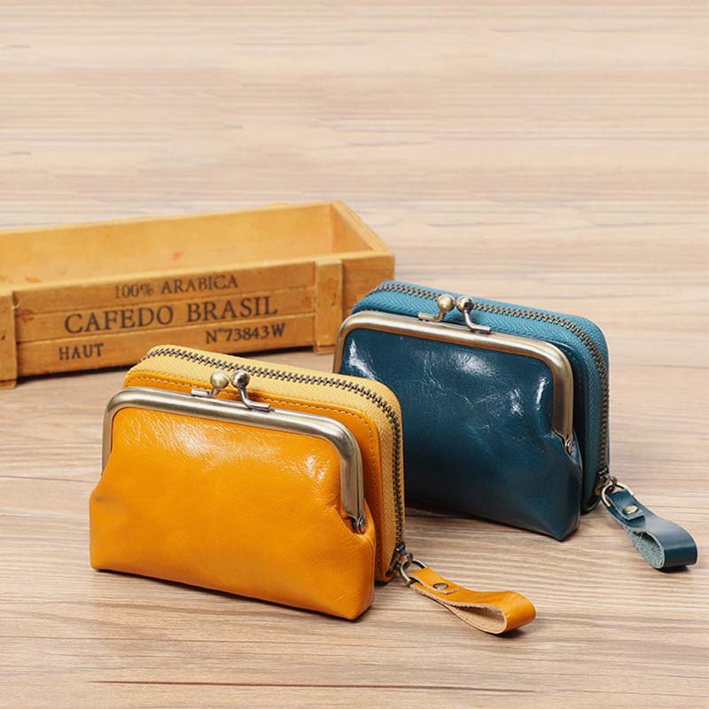 Retro Card Case Coin Purse Wallet Mini Handbag Zipper for Women - image 9