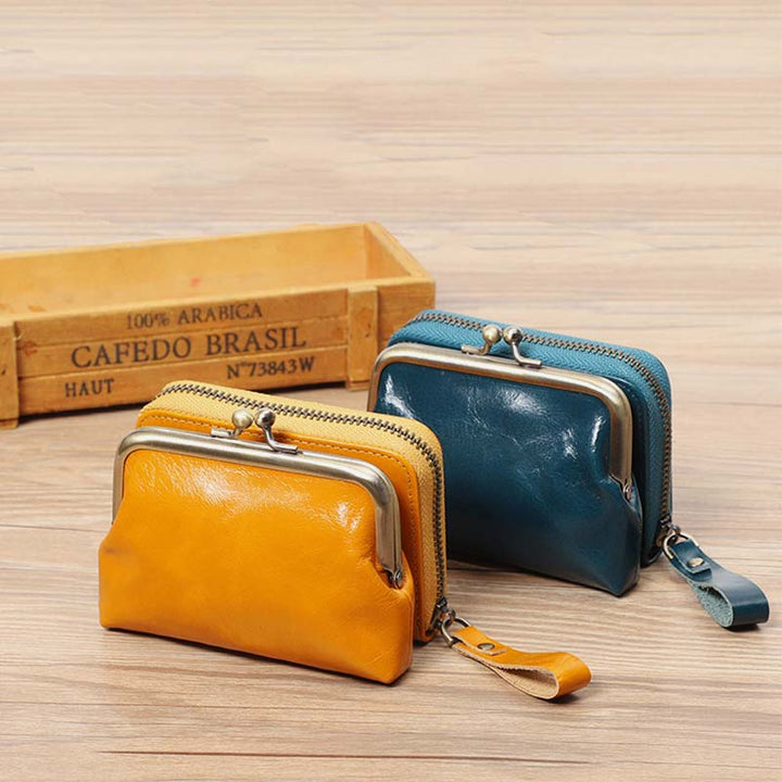 Retro Card Case Coin Purse Wallet Mini Handbag Zipper for Women - image 9