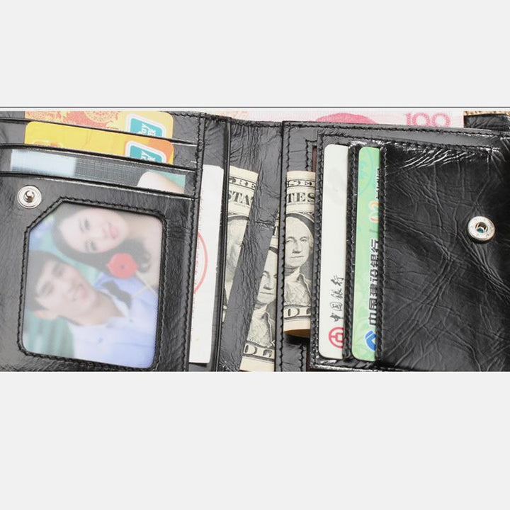 High Capacity Vintage Leather Trifold Wallet
