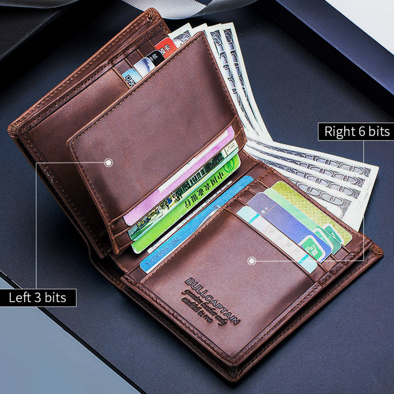 Anti-Theft RFID Protected Multi-Slot Real Leather Wallet