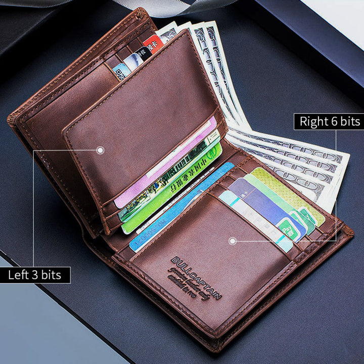 Anti-Theft RFID Protected Multi-Slot Real Leather Wallet
