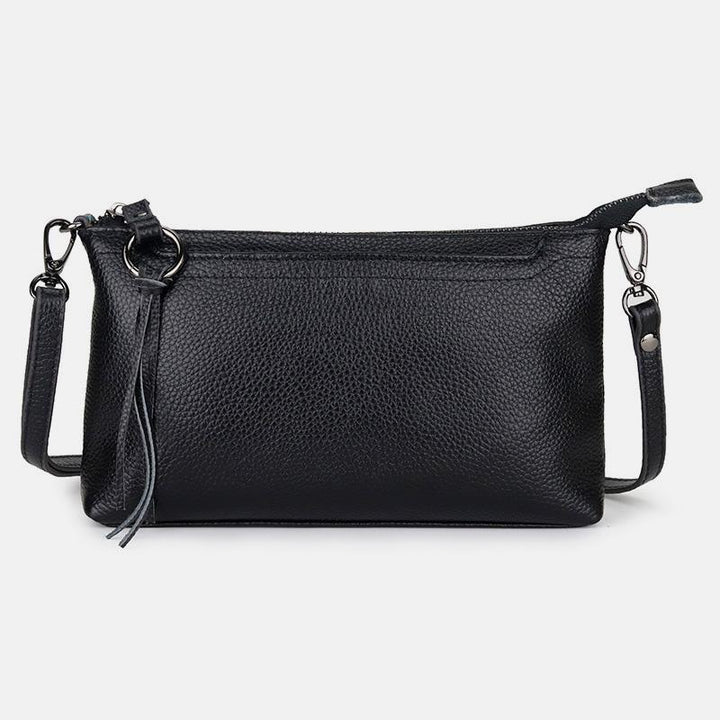 Genuine Leather Tassel Shoulder Crossbody Bag