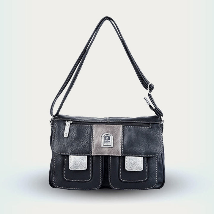 Crossbody Bag For Women Simple Black Leather Shoulder Bag
