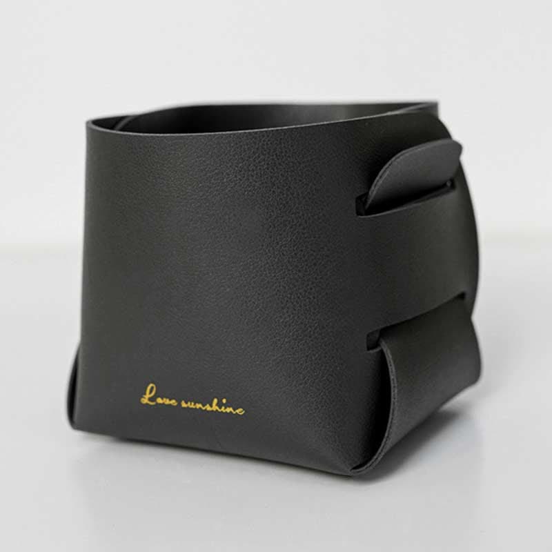 PU Leather Valet Tray Catchall Table Organizer Nightstand Organizer