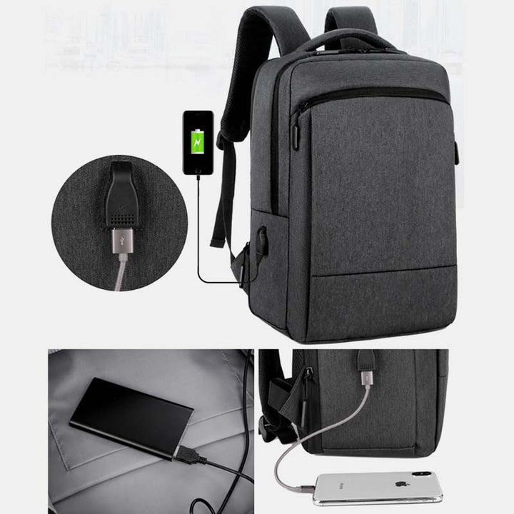 Large Capacity Lightweight Waterproof Expandable Business Backpack With USB Charging Port