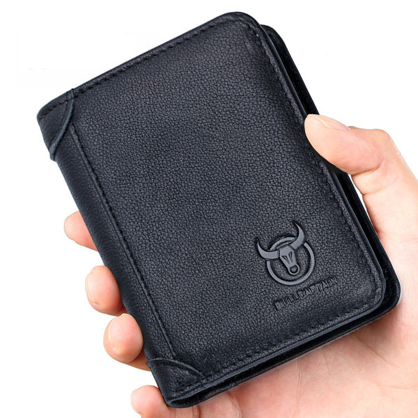 RFID Large Capacity Genuine Leather Bifold Wallet
