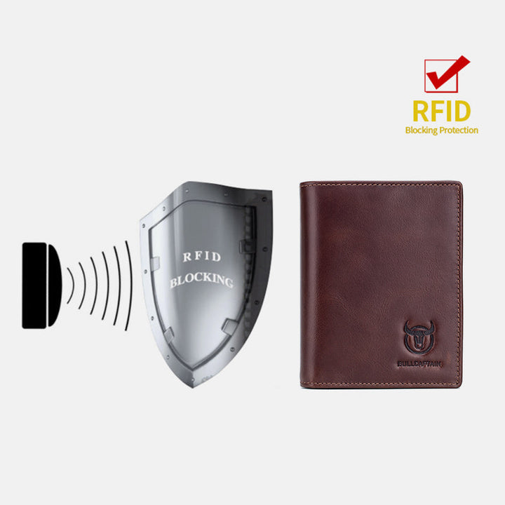 Anti-Theft RFID Protected Multi-Slot Real Leather Wallet