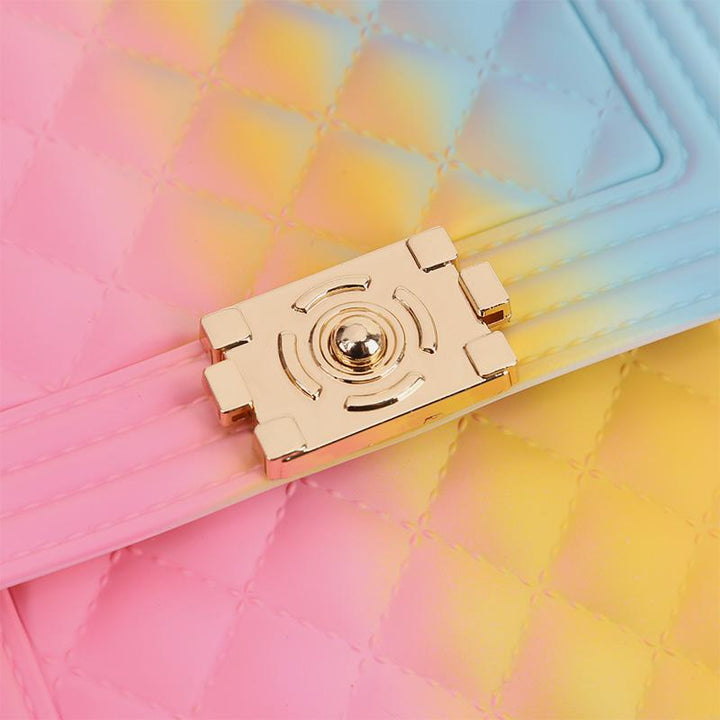 Multi-color Rainbow Jelly Crossbody Handbag
