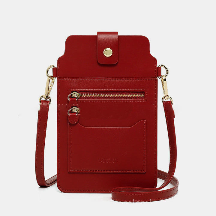 Elegant Crossbody Phone Bag With Touch Screen - DarkRed - image 17