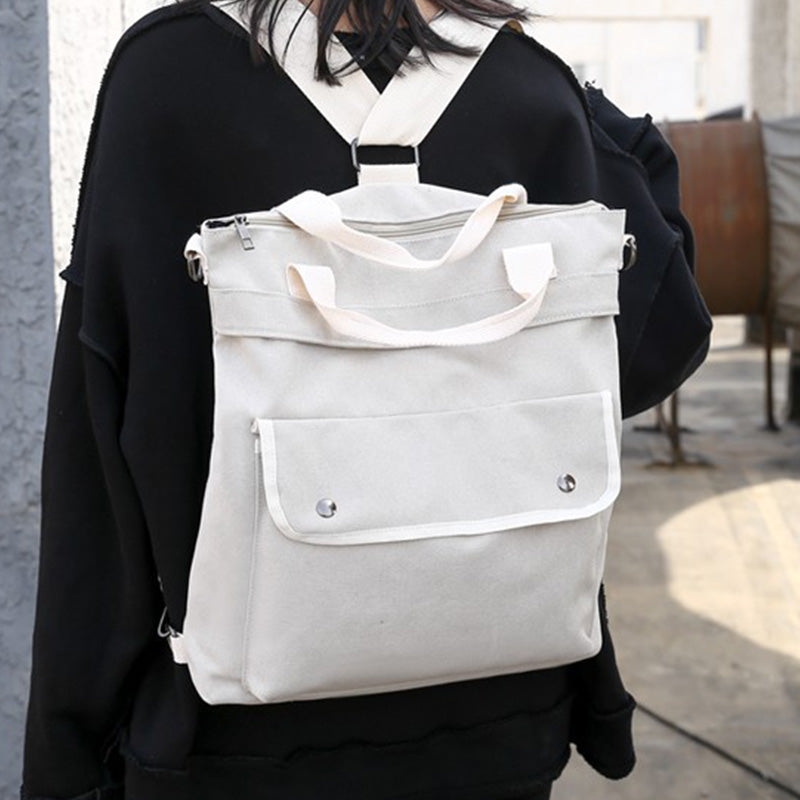Multifunctional Large Capacity Canvas Handbag Backpack for Women Men Crossbody Shoulder Bag