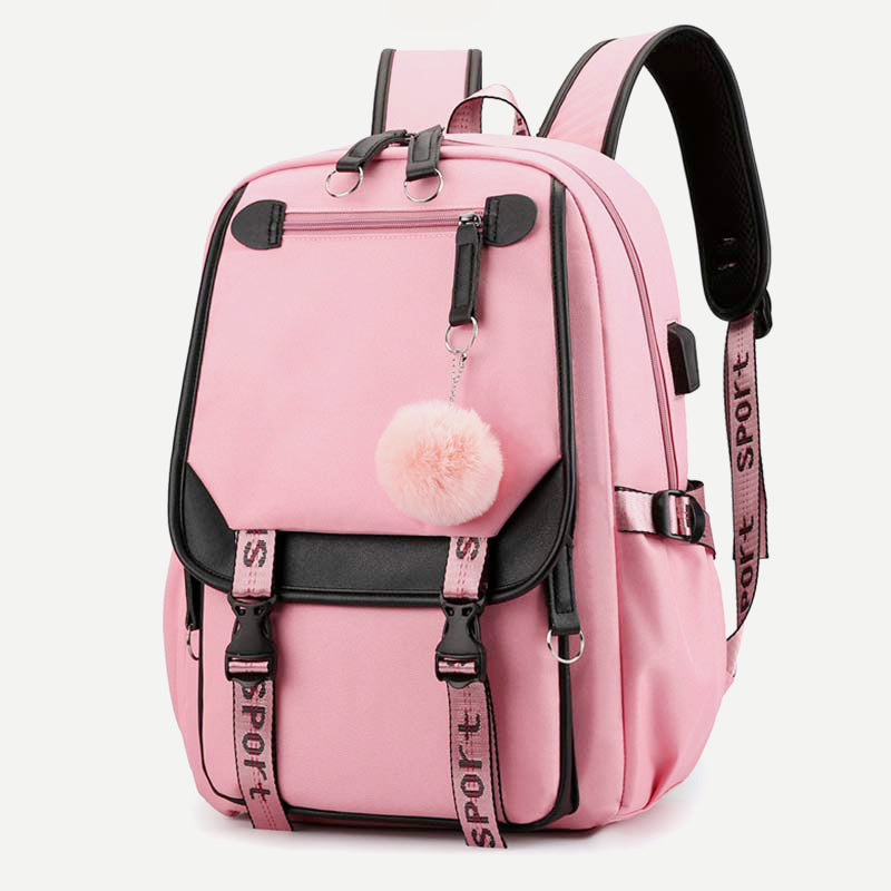 Teenage Girls School Backpack Student Bookbag with USB & Earphone Port