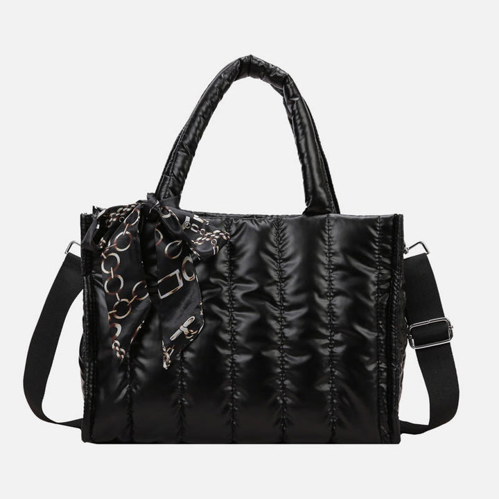 Down Handbag Large Capacity Detachable Strap Crossbody Tote For Winter