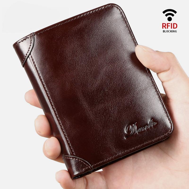 Genuine Leather RFID Anti-theft Vintage Wallet