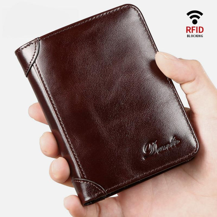 Genuine Leather RFID Anti-theft Vintage Wallet