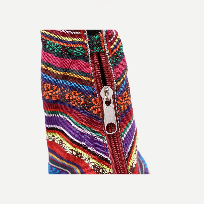Shoulder Bag for Women Printing Flower Linen Folk-Custom Crossbody Bag
