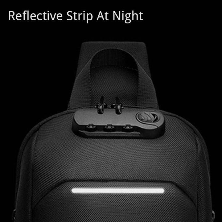 Anti-theft Waterproof Chest Bag Sling Bag With USB Charging Port