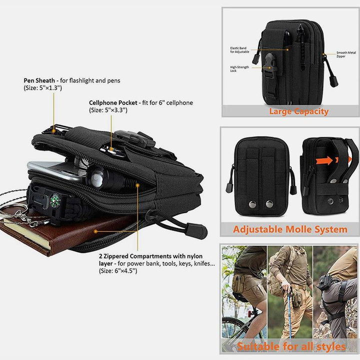 Mens Tactical Belt Military Nylon Web Duty Belt with Pouch&Hook