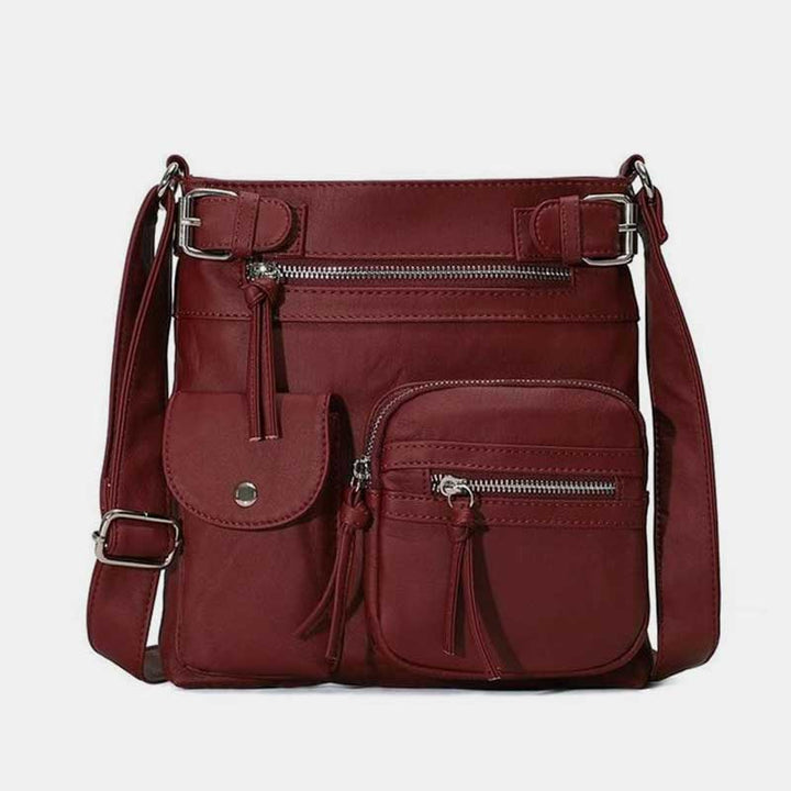 Large-Capacity Waterproof Crossbody Bag - Brown - image 19