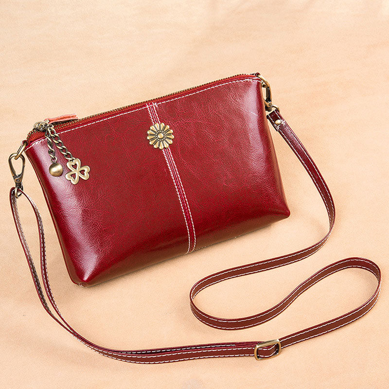 Multi-pocket Leather Clutch Bag Women's Crossbody Bag Phone Bag Mini Purse