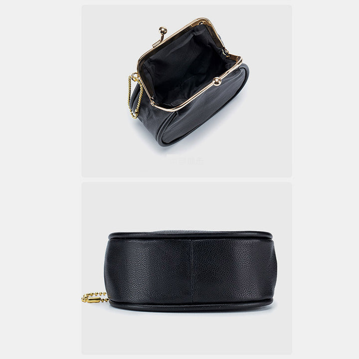 Mini Leather Coin Purse Vintage Pouch Kiss-Lock Change Purse Wallets