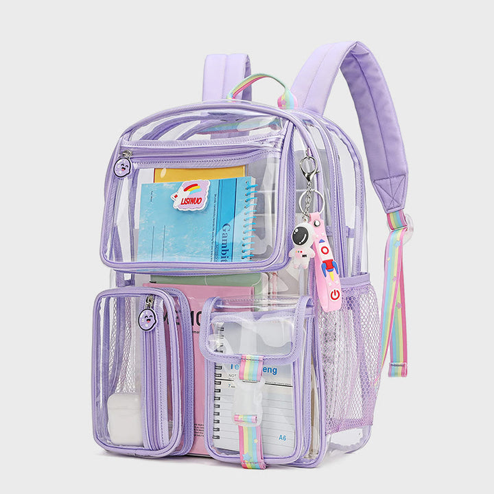 Transparent Backpack For School Students Large Capacity Leisure PVC Daypack