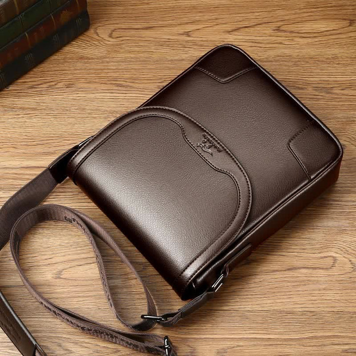 Leather Messenger Bag for Men Waterproof Vintage Crossbody Shoulder Bag