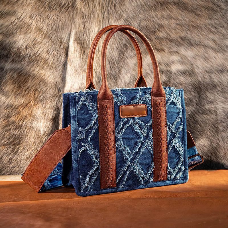 Bohemian Handbag For Women Wide Strap Multiple Use Crossbody Tote