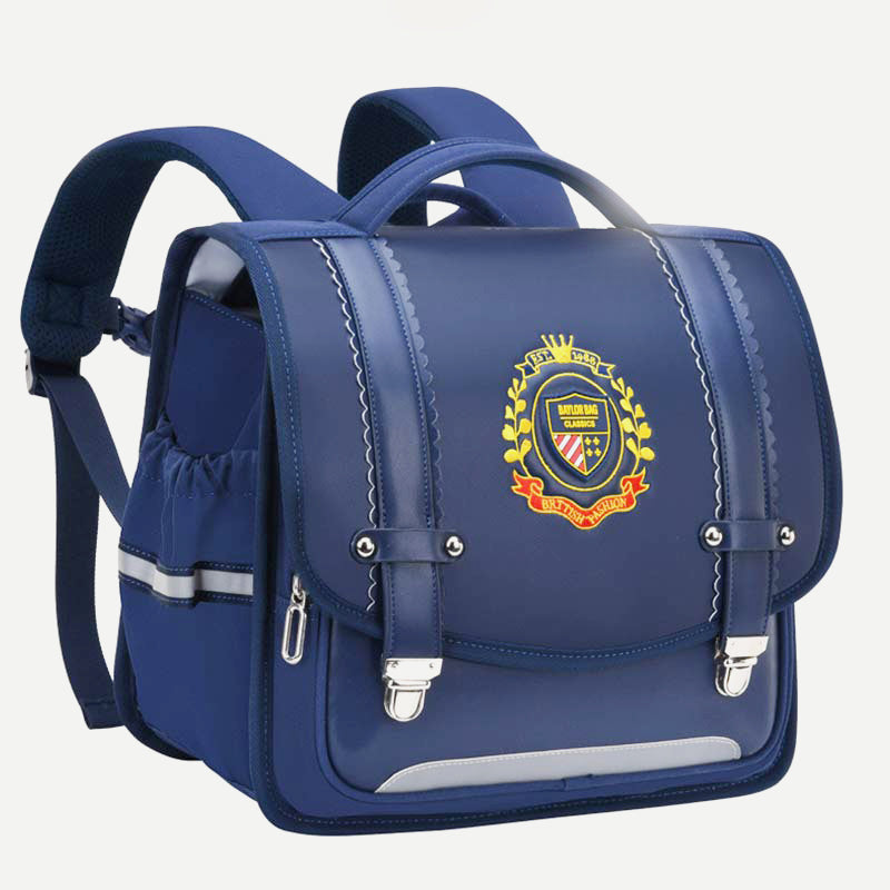 Backpack for Girls Boys Preschool Primary School Bookbag with Reflective Design - DarkBlue - Small - image 0