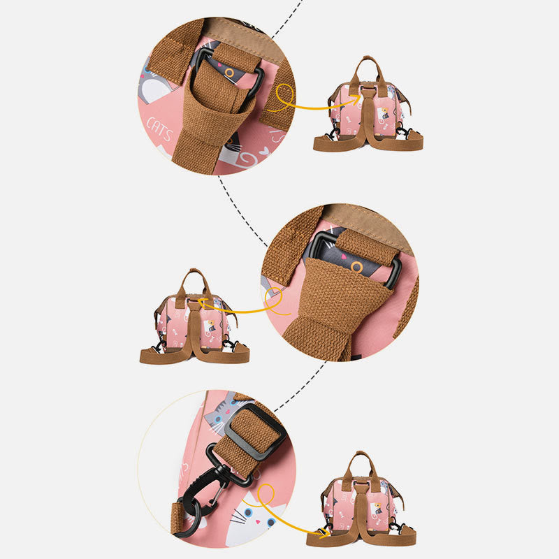 Functional Waterproof Crossbody Bag Convertible Mini Backpack Mommy Bag