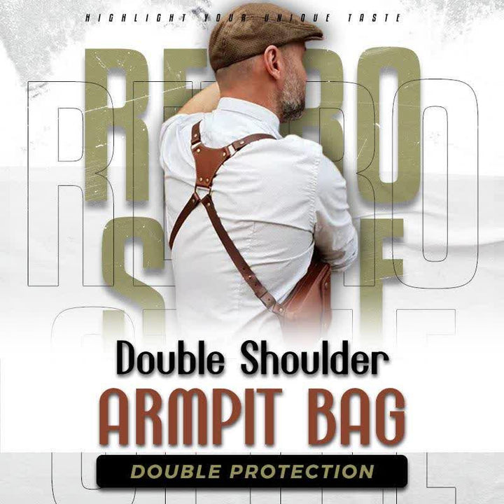 Anti-theft Underarm Shoulder Bag PU Leather Double Shoulder Armpit Bag Wallet